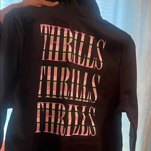 Black Hoodie with Pink Graphic